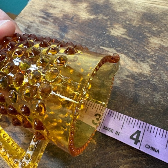 Vintage Fenton Amber Hobnail Glass Pitcher - Picture 6 of 6